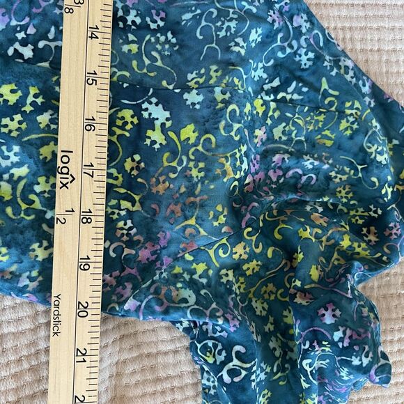 Eagle Ray Traders Dress Womens Large Blue Rayon Boho Batik Maxi Pockets Tie Back - Picture 12 of 14